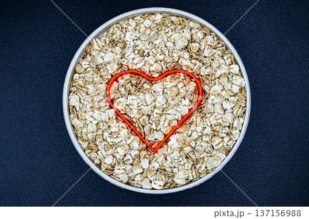 beautiful texture ripe of natural flakes oat on background beautiful texture ripe of natural flakes oat on background 137156988