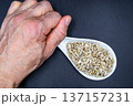 beautiful texture ripe of natural sunflower seeds on background 137157231