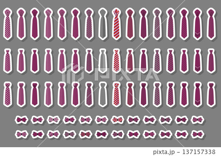 Illustration on theme big colored set neckties different types Illustration on theme big colored set neckties different types 137157338