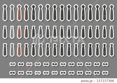 Illustration on theme big colored set neckties different types 137157366