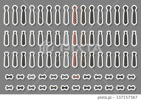 Illustration on theme big colored set neckties different types Illustration on theme big colored set neckties different types 137157367