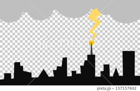 雷(避雷針)のイラスト	 137157602