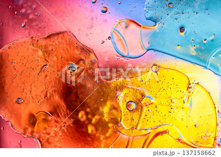Sunny Yellow and Orange Abstract Liquid Bubble Background 137158662