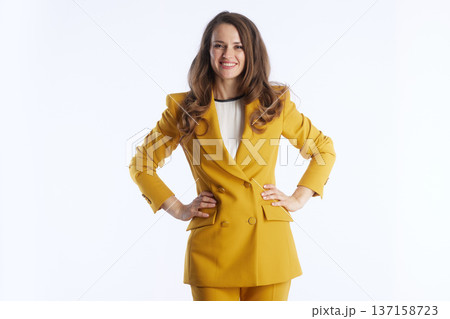 Powerful Businesswoman with Hands on Hips Powerful Businesswoman with Hands on Hips 137158723