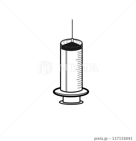 注射器シンプル線画医療アイコン 注射器シンプル線画医療アイコン 137158891