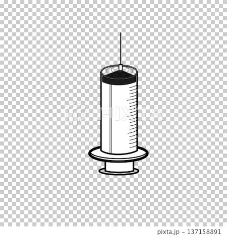 注射器シンプル線画医療アイコン 注射器シンプル線画医療アイコン 137158891