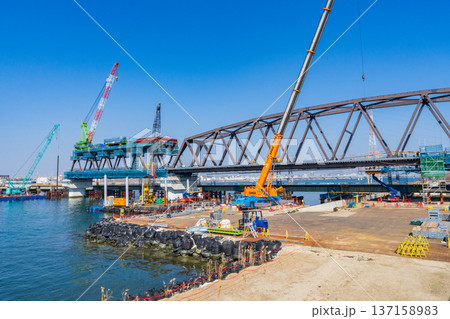 大阪市 阪神なんば線の淀川橋梁改築工事 2026年2月 大阪市 阪神なんば線の淀川橋梁改築工事 2026年2月 137158983