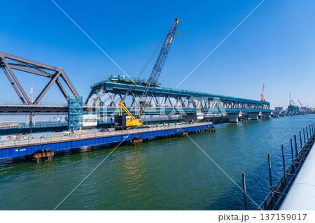 大阪市　阪神なんば線の淀川橋梁改築工事　2026年2月 137159017