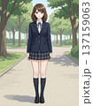 公園で佇む可愛い女子高生 公園で佇む可愛い女子高生 137159063