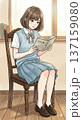 本を読む女子高生 本を読む女子高生 137159080