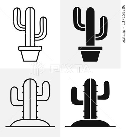 cactus in pot icon vector cactus in pot icon vector 137159286