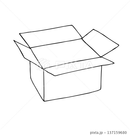 Vector hand drawn sketch doodle outline box 137159680