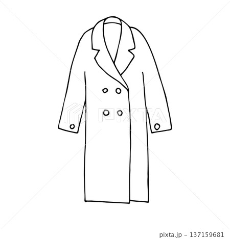 Vector hand drawn sketch doodle outline coat 137159681