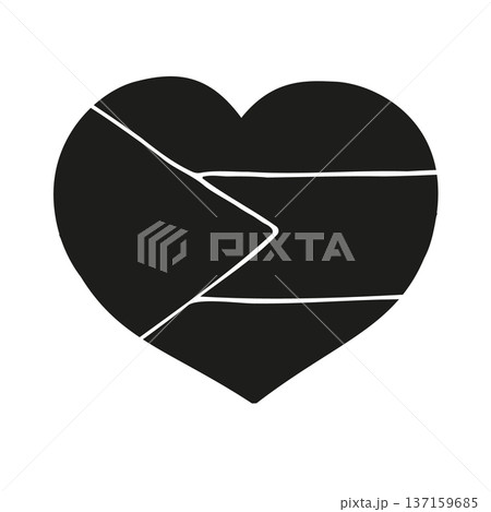 Vector hand drawn sketch Palestine flag heart 137159685