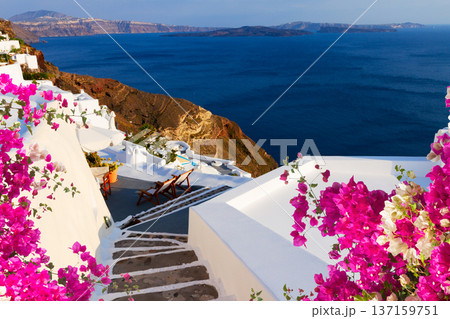 beautiful details of Santorini island, Greece 137159751