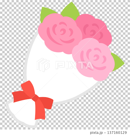 bouquet of roses with ribbon 137160129