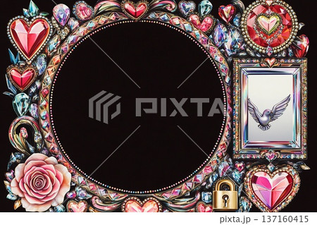 Creative Kaleidoscope jewel frame for Valentine's Day, Mother's Day, weddings, and March 8th celebrations 137160415