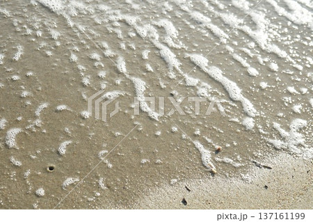 砂浜と波と泡 137161199