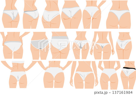 ダイエットに成功した女性のイラストセット 137161984