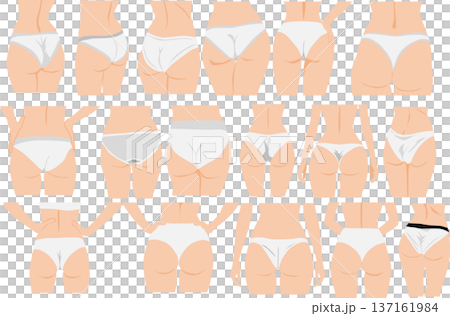 ダイエットに成功した女性のイラストセット 137161984