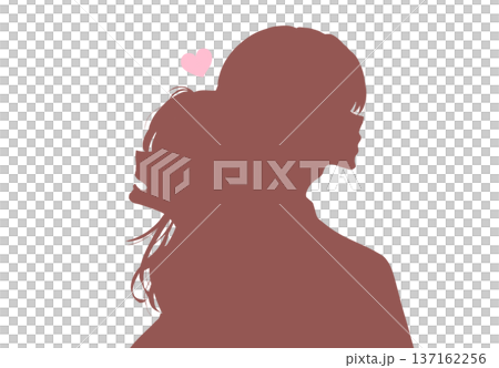 Man and woman back to back heart Man and woman back to back heart 137162256