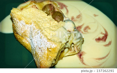Austrian dessert "Millirahmstrrudel" 137162291