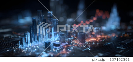 Artificial intelligence growth strategy visualization layered holographic charts glowing in dark corporate interior ultra detail Artificial intelligence growth strategy visualization layered holographic charts glowing in dark corporate interior ultra detail 137162591