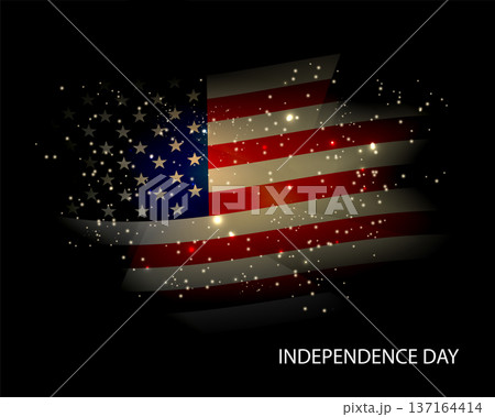 Isolated image of the US flag texture with bright glitter Isolated image of the US flag texture with bright glitter 137164414