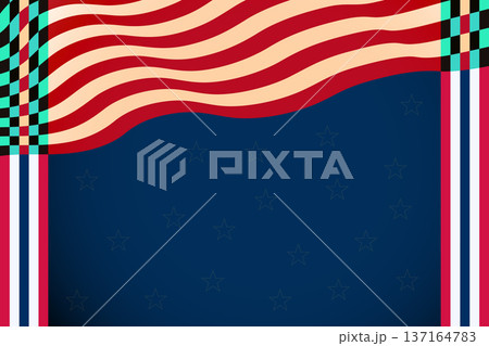American Flag Waving Patriotic Background With Stars and Stripes for Fourth of July Design American Flag Waving Patriotic Background With Stars and Stripes for Fourth of July Design 137164783