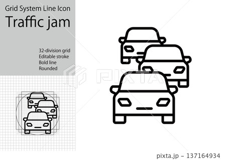 車の渋滞のアイコン,交通、交通量のアイコン 137164934