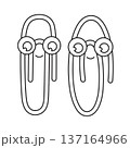 outline paper clips set isolated 137164966