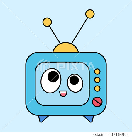 Retro TV. Cartoon doodle graffiti character. Vector illustration isolated on a white background 137164999