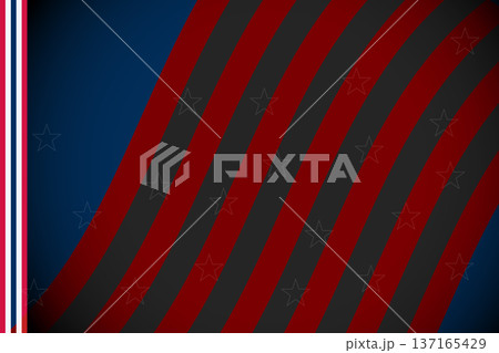 American Flag Background With Curved Red and Dark Stripes and Subtle Stars for Patriotic Design American Flag Background With Curved Red and Dark Stripes and Subtle Stars for Patriotic Design 137165429