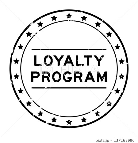 Grunge black loyalty program word round seal stamp on white background 137165996