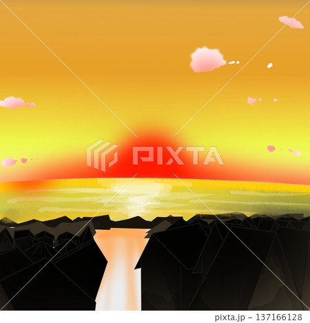 日没の背景素材 137166128