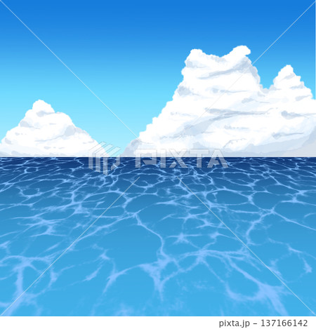 シンプルな海のイラスト（昼ver） 137166142