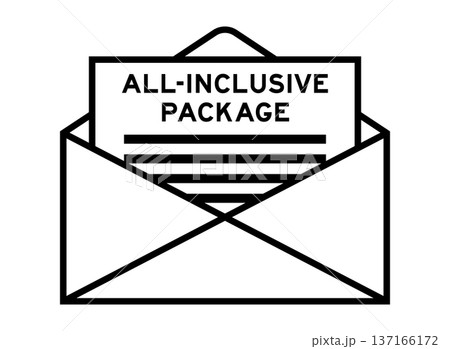 Envelope and letter sign with word all inclusive package as the headline Envelope and letter sign with word all inclusive package as the headline 137166172