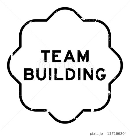 Grunge black team building word square rubber seal stamp on white background 137166204