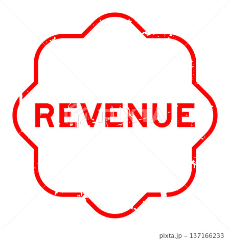 Grunge red revenue word square rubber seal stamp on white background 137166233