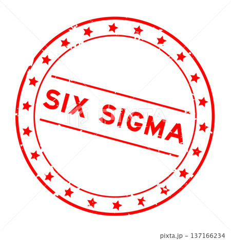 Grunge red six sigma word round rubber seal stamp on white background Grunge red six sigma word round rubber seal stamp on white background 137166234