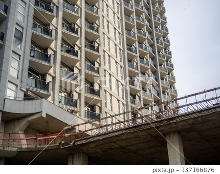 Modern urban infrastructure. Houses in Batumi. Tall buildings for residents. Abstraction. Asian architecture. Modern urban infrastructure. Houses in Batumi. Tall buildings for residents. Abstraction. Asian architecture. 137166876