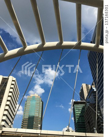 都会の橋とビル群 都会の橋とビル群 137168301