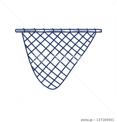Dark Blue Fishing Net Illustration on White Background 137169361