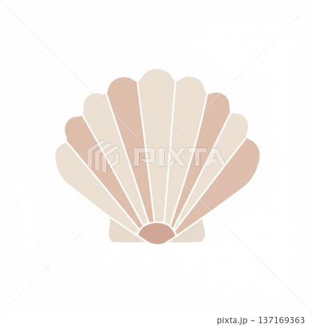 Pastel Pink Beige Seashell Illustration 137169363