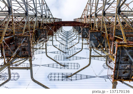 View from below radar Duga. Chernobyl, Ukraine. 137170136