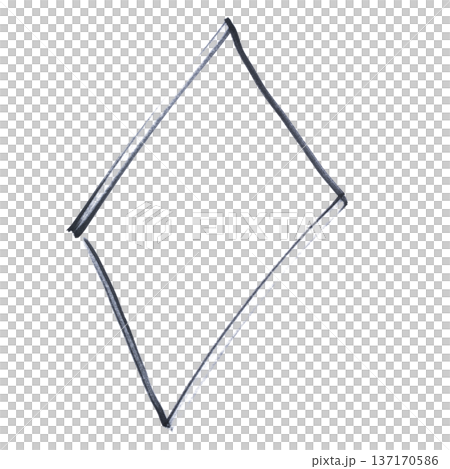 the shape of a rhombus drawn with a black marker 137170586