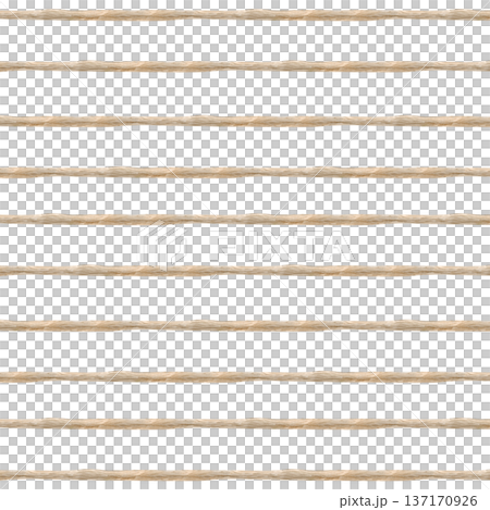 Seamless horizontal pattern with painted chicken coop roost or wooden fence. Watercolor illustration on an isolated background. A repeating background with a realistic thick tree branch for wallpaper 137170926