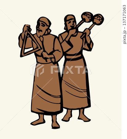Vector drawing. People playing music Vector drawing. People playing music 137171063
