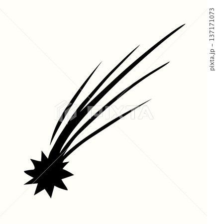 Flying comet with a tail. Vector drawing Flying comet with a tail. Vector drawing 137171073
