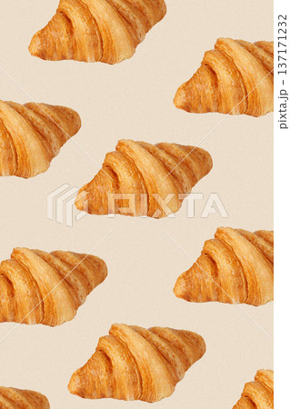 Croissants arranged for celebration during happy Easter brunch preparations Croissants arranged for celebration during happy Easter brunch preparations 137171232
